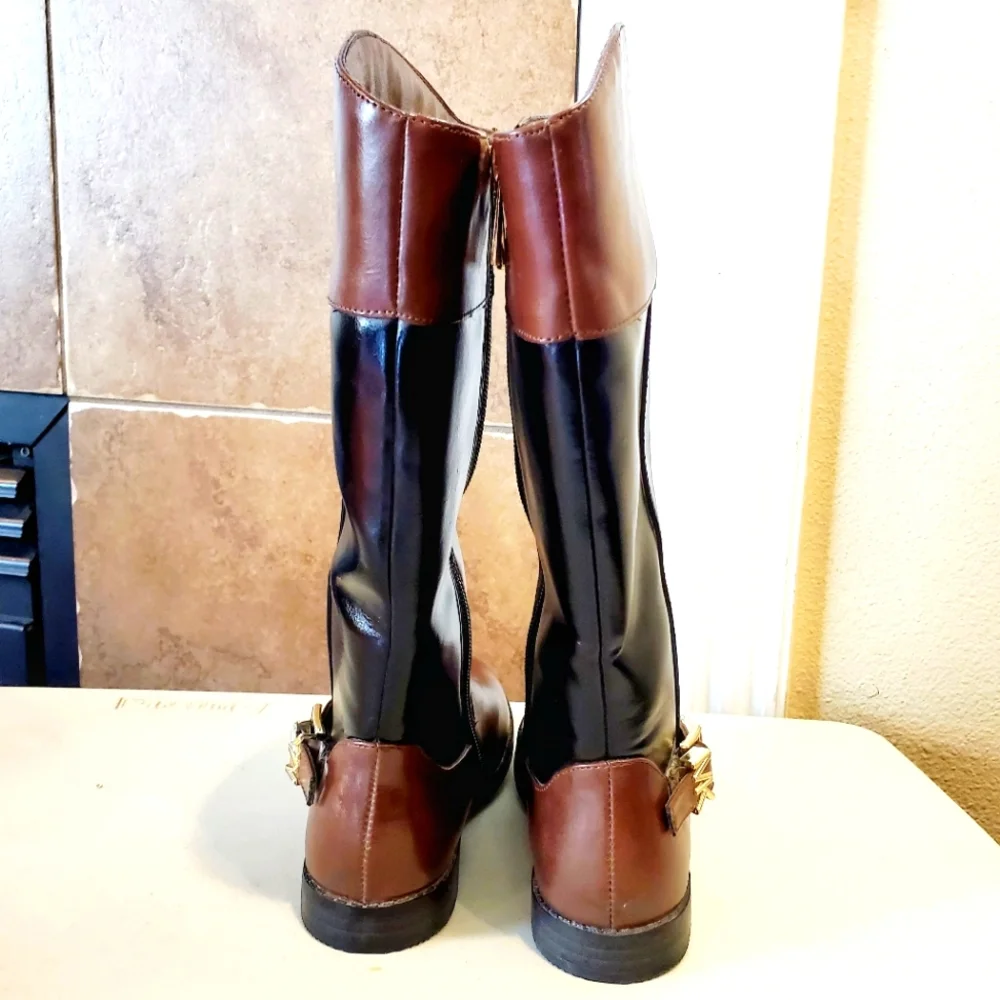 MICHAEL KORS Emma Cash Harness Side Zipper On Off Riding Boots Style Girls Sz 11 - Picture 6 of 9